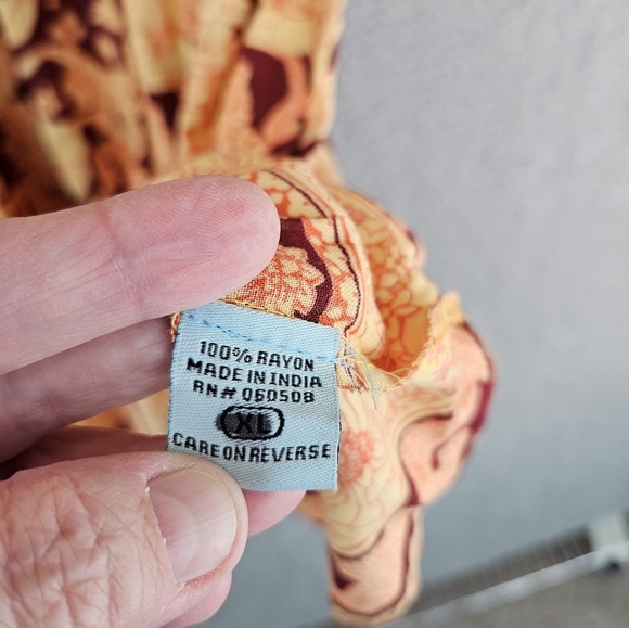 Nostalgia Womens Mixed Floral Boho Dress Sz L Mini Beachy Vacation - Picture 9 of 13